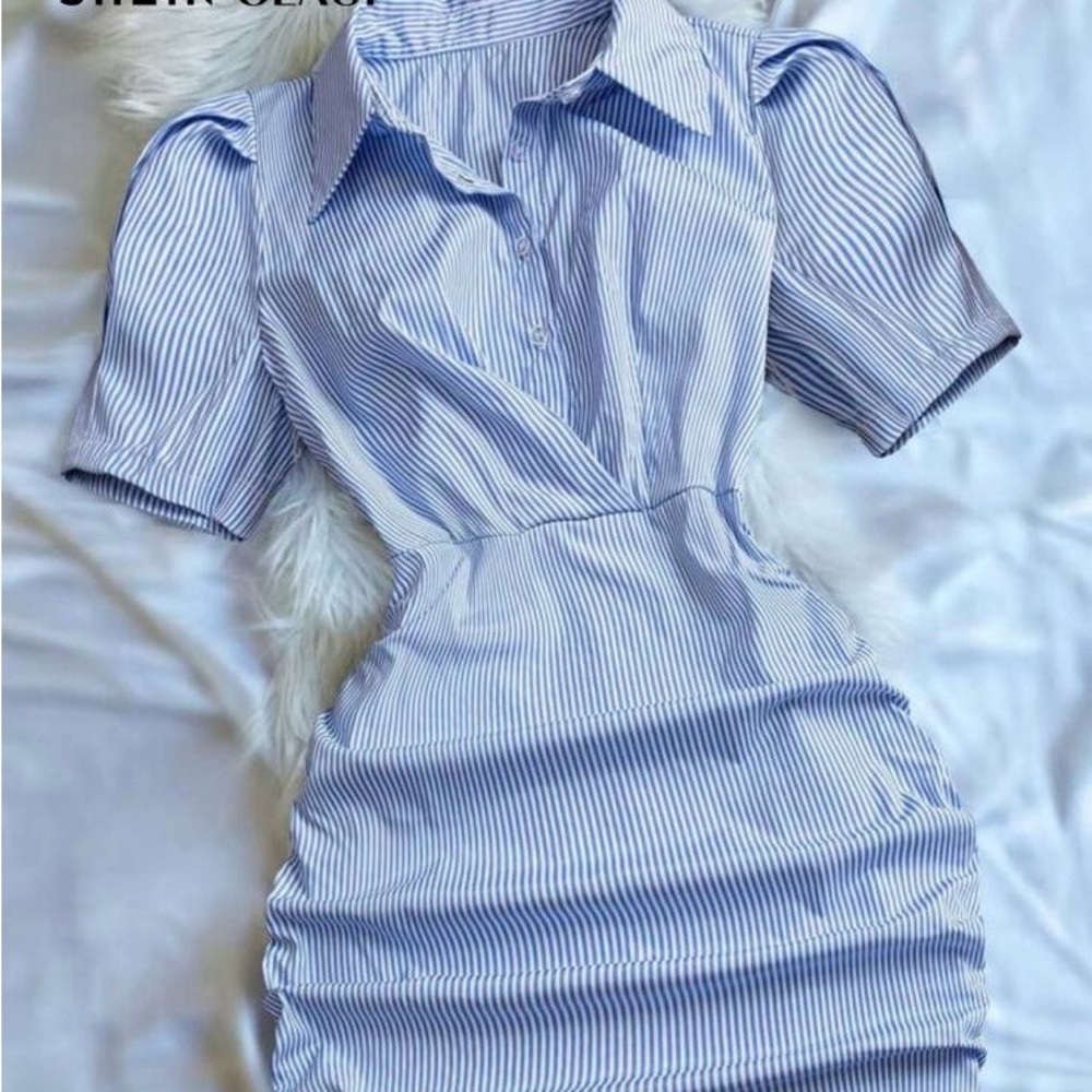 Blue Striped Women's Dress